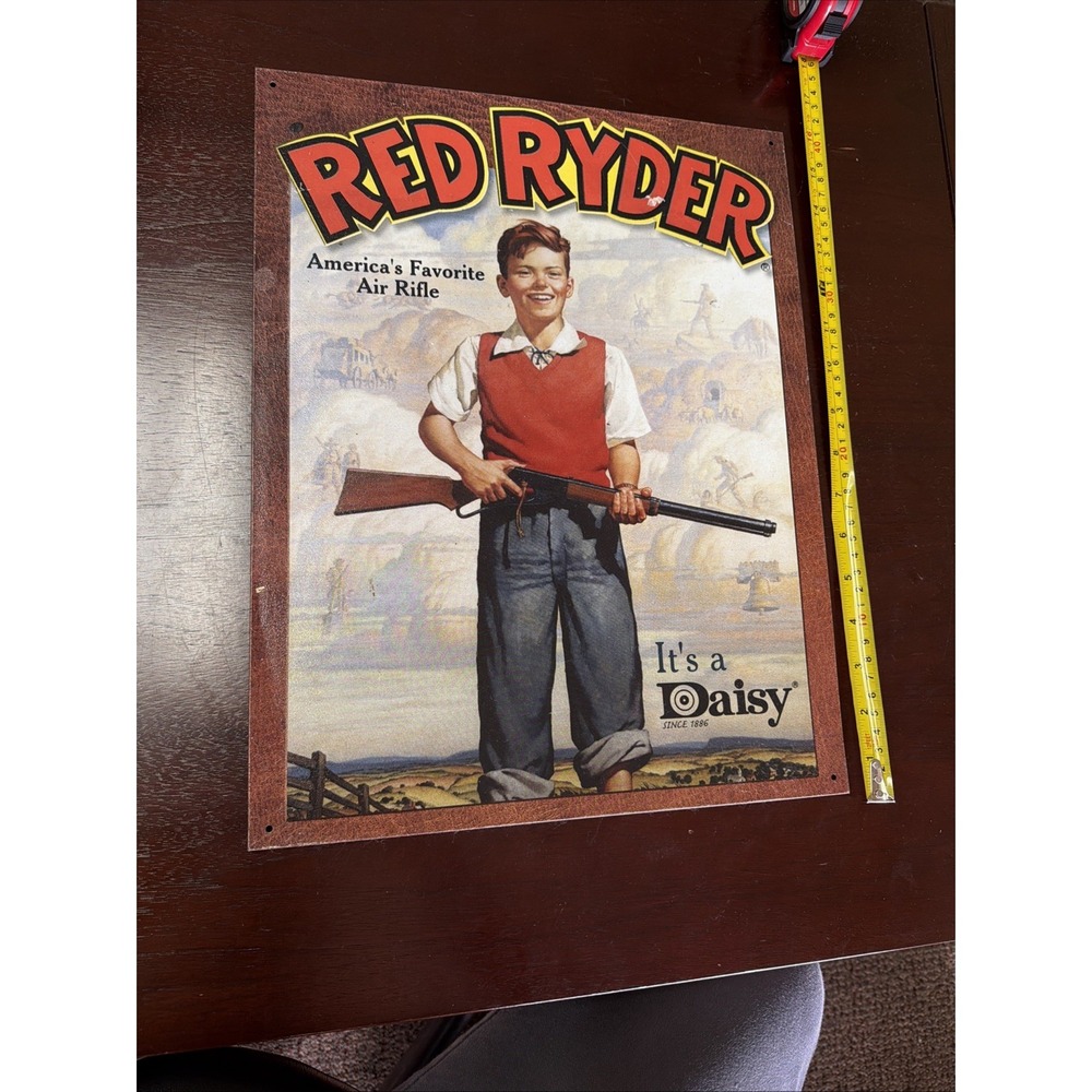 Vintage Replica Tin Metal Sign red ryder daisy air rifle bb gun shot boy 904